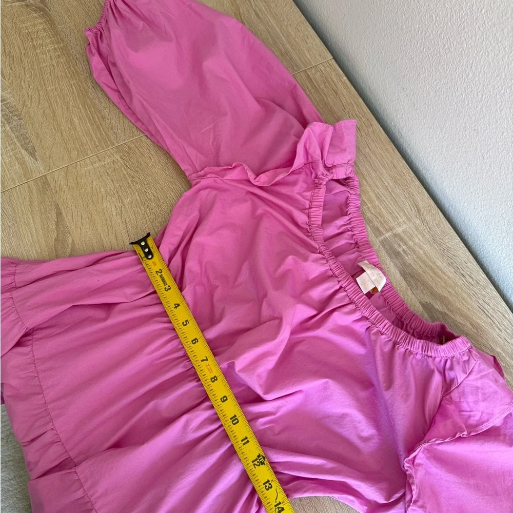RACHEL PARCELL Pink Ruffled Shoulder Tiered Minidress Women’s Sz‎ 6